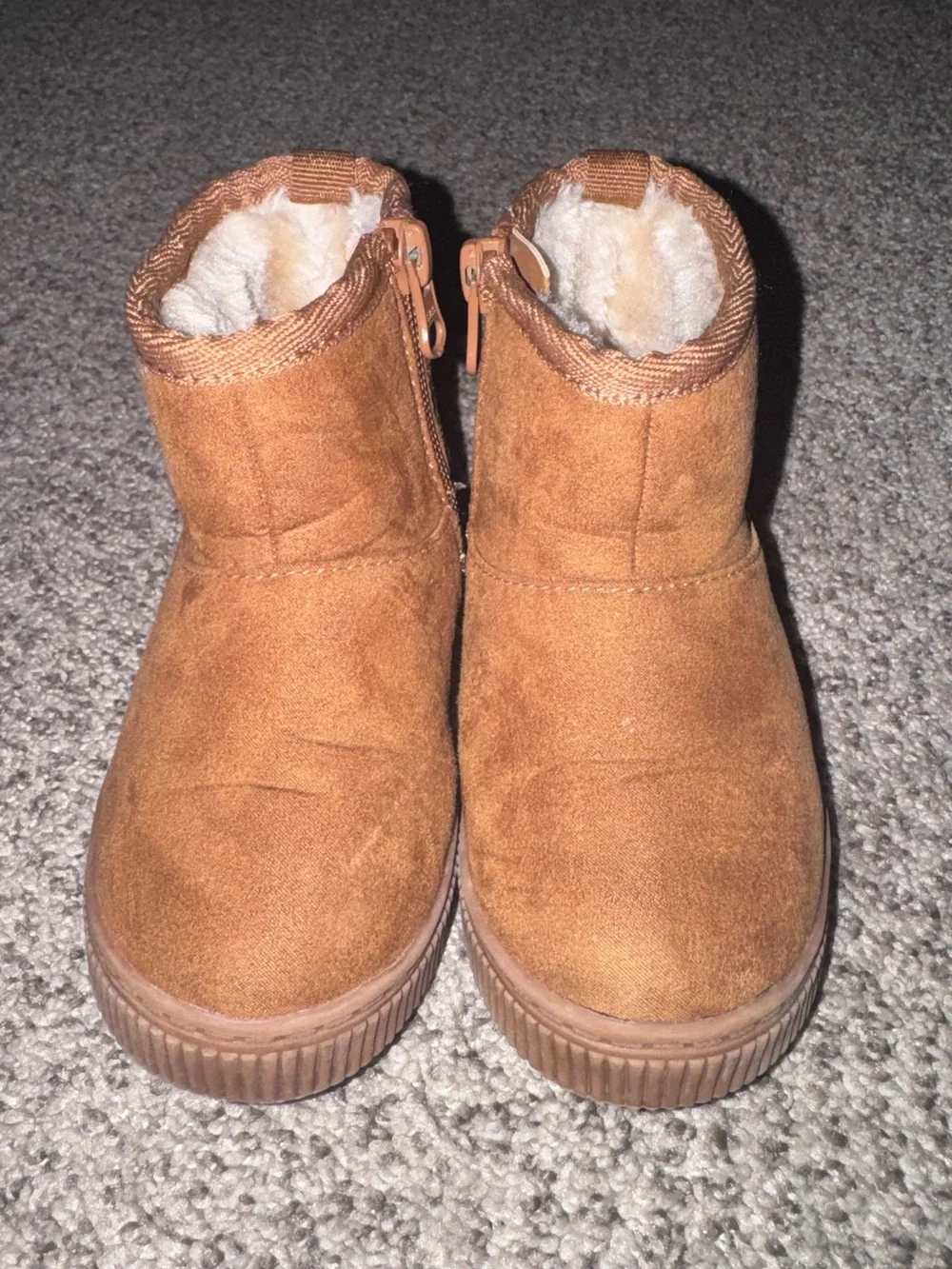 Cat & Jack Kids Tan Faux-Suede Plush-Lined Ankle Boots